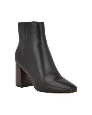 Calvin Klein Audrina Boots Leather Dress Bootie Lion450 - Black