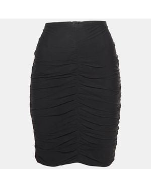 Armani Collezioni Silk Ruched Mini Skirt - Black