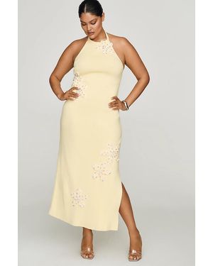 Endless Rose Beaded Halter Midi Dress - Natural