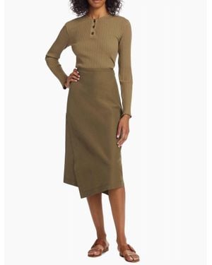 Vince Utility Paneled Wrap Asymmetric Skirt - Green