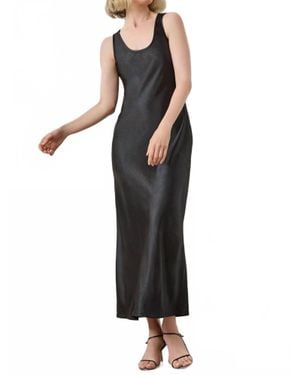 Lilla P Satin Bias Maxi Dress - Black