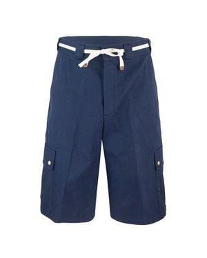 Drole de Monsieur Chevron Workwear Shorts - Blue