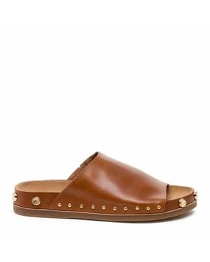 Kelsi Dagger Brooklyn Squish Fox Stud Slide Sandals - Brown
