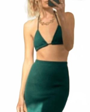 Savannah Morrow Label Knit Triangle Top - Green
