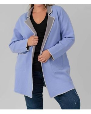 NIC+ZOE Cool Nights Reversible Knit Jacket - Blue