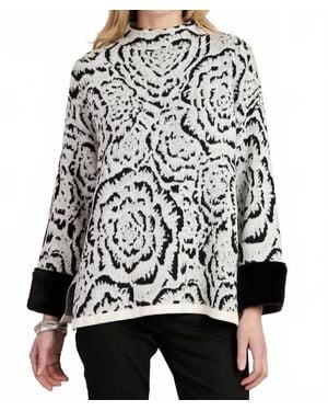 tyler boe Frady Funnel Abstract Cape Sweater - Black