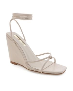 Billini Otis Lace Up Wedge Sandal - White