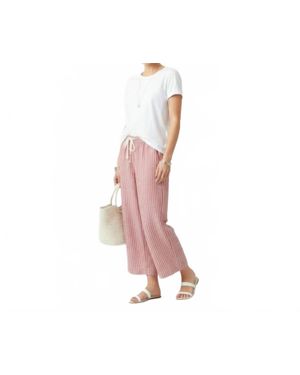 Beach Lunch Lounge Margo Linen Blend Striped Capri Pants - Multicolor