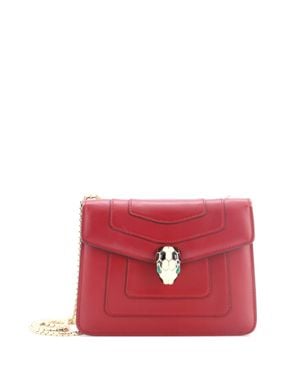 BVLGARI Serpenti Forever Square Shoulder Bag Leather - Red