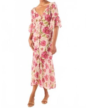 MISA Los Angles Medline Midi Dress - Pink