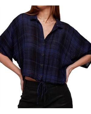Bella Dahl Flowy Tie Waist Shirt - Blue