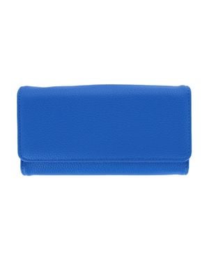 Buxton Solid Colored Vegan Leather Bianca Clutch Wallet - Blue
