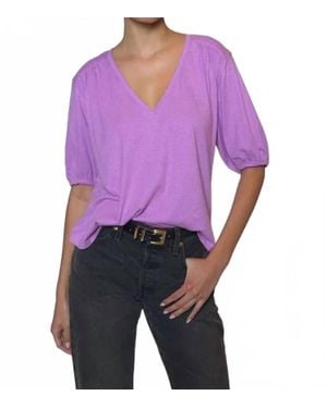 Nation Ltd Edie Shirred Shoulder Top - Purple