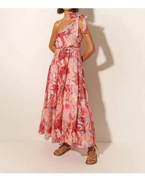 Kivari Freya One Shoulder Maxi Dress - Red