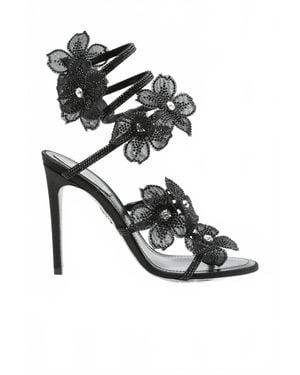 Rene Caovilla Floriane 105 Sandal - Black