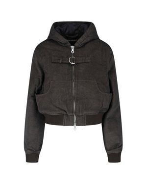 Our Legacy Cropped Textured Hooded Jacket - Black