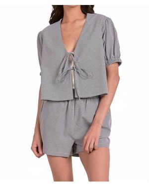 Elan Dolce Short Sleeve Top - Gray