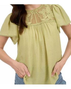 Blu Pepper The Saffron Lace Top - Green