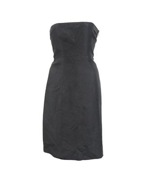 Theory Floral Printed Mini Strapless Dress - Gray