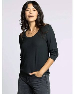 Thread & Supply Lauren Scoop Neck Top - Black