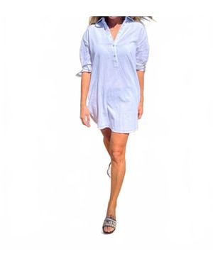 Secret Language Sherv Tunic Mini Dress - Blue