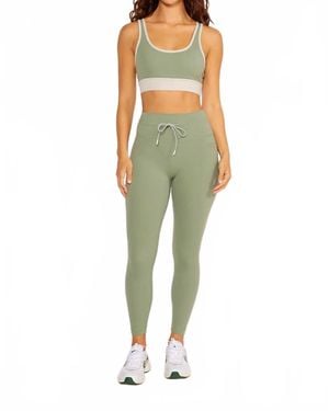 Cream Yoga Aria 7/8 Length Leggings - Green