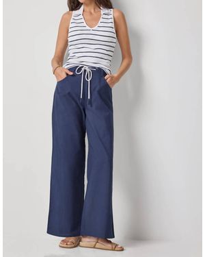 Lilla P Striped Sleeveless Collared Top - Blue