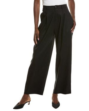 Emerson Fry Essential Pleated Linen-Blend Pant - Black