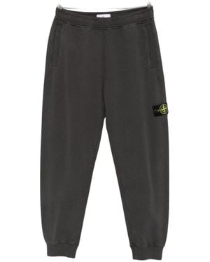 Stone Island Relaxed Fit Sweatpants With Signature Patch Logo - Gray