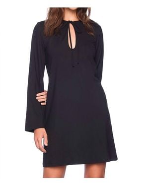 Susana Monaco Bell Sleeve Keyhole Tie Dress - Black