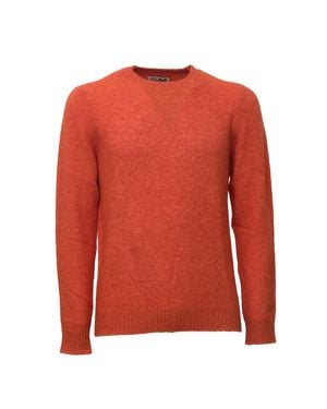 MC2 Saint Barth Regent Braid Stretch Alpaca Crewneck Sweater - Red