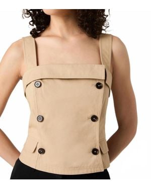 French Connection Trench Squareneck Top - Natural