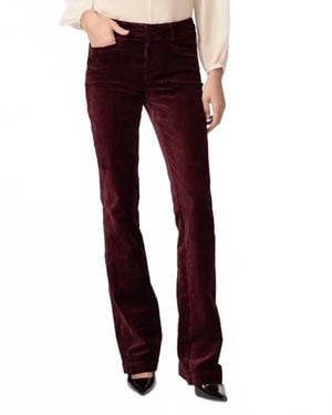 PAIGE Clean Front High Rise Bootcut Pants - Red