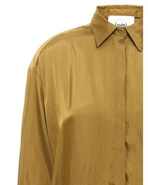 Nude Polyester Blouse - Metallic