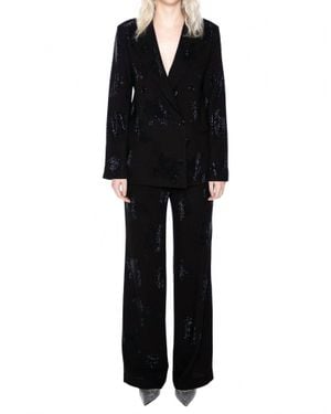 Libertine Baroque Garden Mixed Double Breasted Jacket - Black