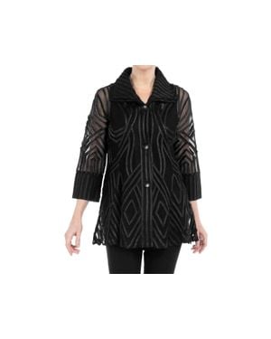 Dame Two-Tone Soutache Jacket - Black