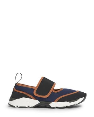 Marni Low-Profile Sneakers With Leather Trims - Blue