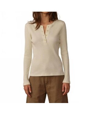 Road to Nowhere Tasmen Ribbed Henley Top - Natural