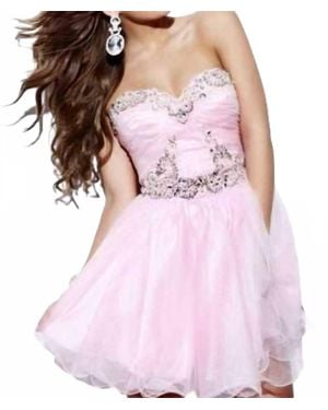 Sherri Hill Mini Strapless Sweetheart Dress - Pink