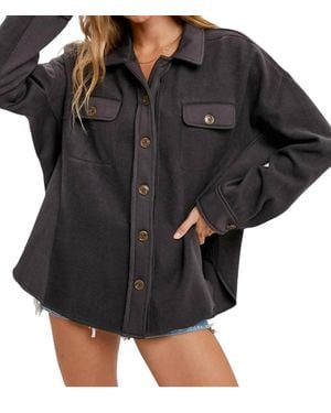 Bluivy Brushed Terry Shacket - Black