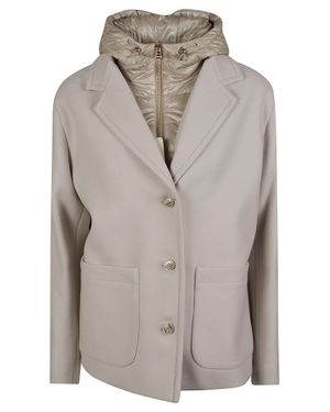 Herno Tailored Virgin Wool-Blend Hooded Down Jacket - Gray