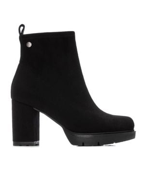Xti Suede Heeled Dress Booties By - Black