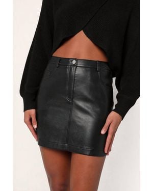 Lulus Leather Skirt - Black