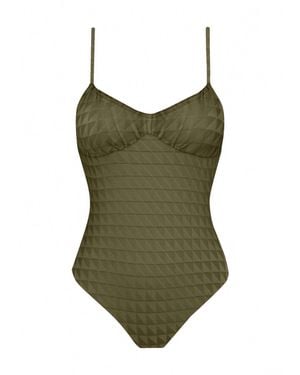 Acacia Swimwear Linden Triangle Full Piece Loden Swimsuit - Green