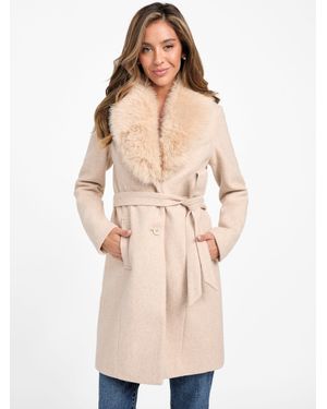 Guess Cheryl Faux Fur Coat in Red Lyst