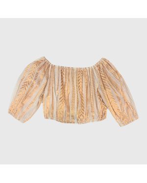 PAANI Embroidered Crop Top - Natural