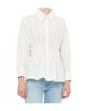 Oliphant Elizabeth Soft Peplum Silhouette Top - White
