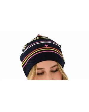 Kerri Rosenthal Edited Stripe Beanie Hat - Black