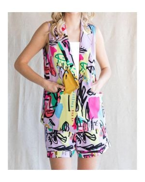 Jodifil Printed Vest - White