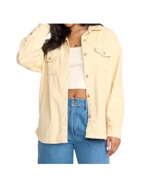 Billabong Fadeaway Long Sleeve Cord Shacket - Natural